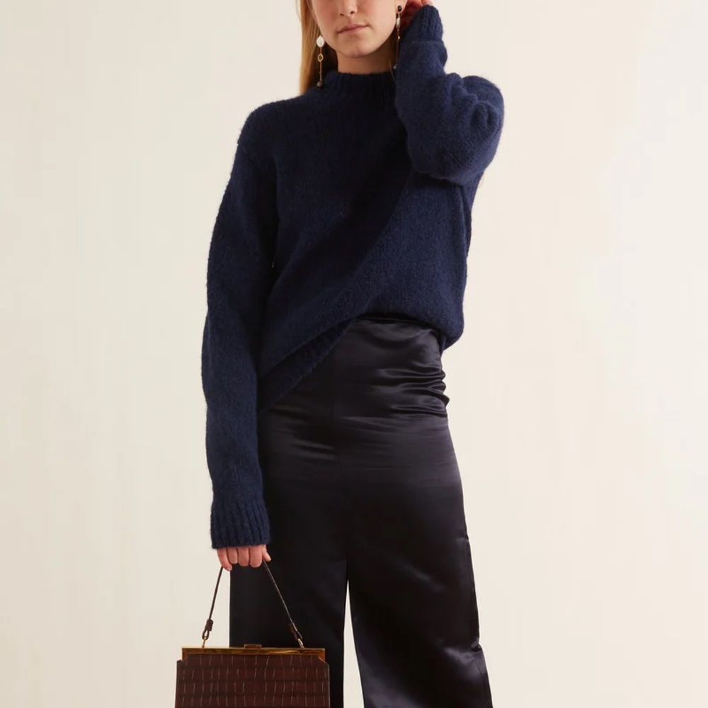 Tibi navy cozette alpaca easy pullover size S